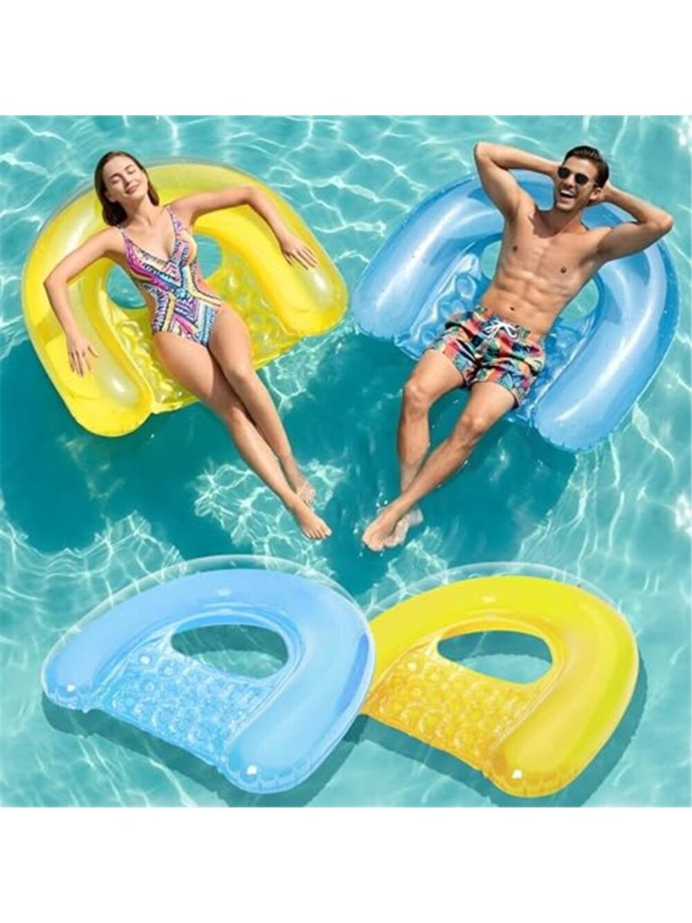 2 Pack XL Pool Floats Adult Inflatable Lounge Chair Hammock Lake River Sea Toys